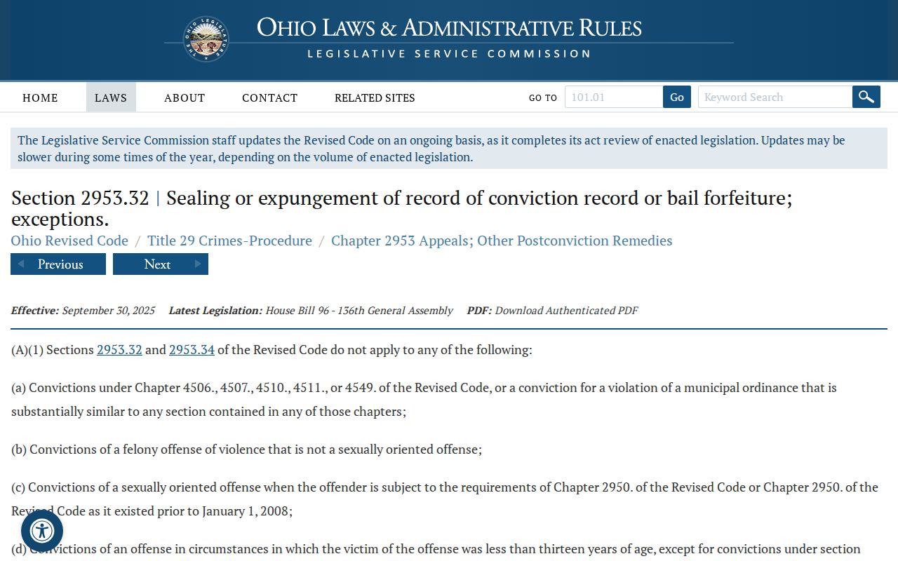 Mahoning criminal court dockets sealing and court-record access