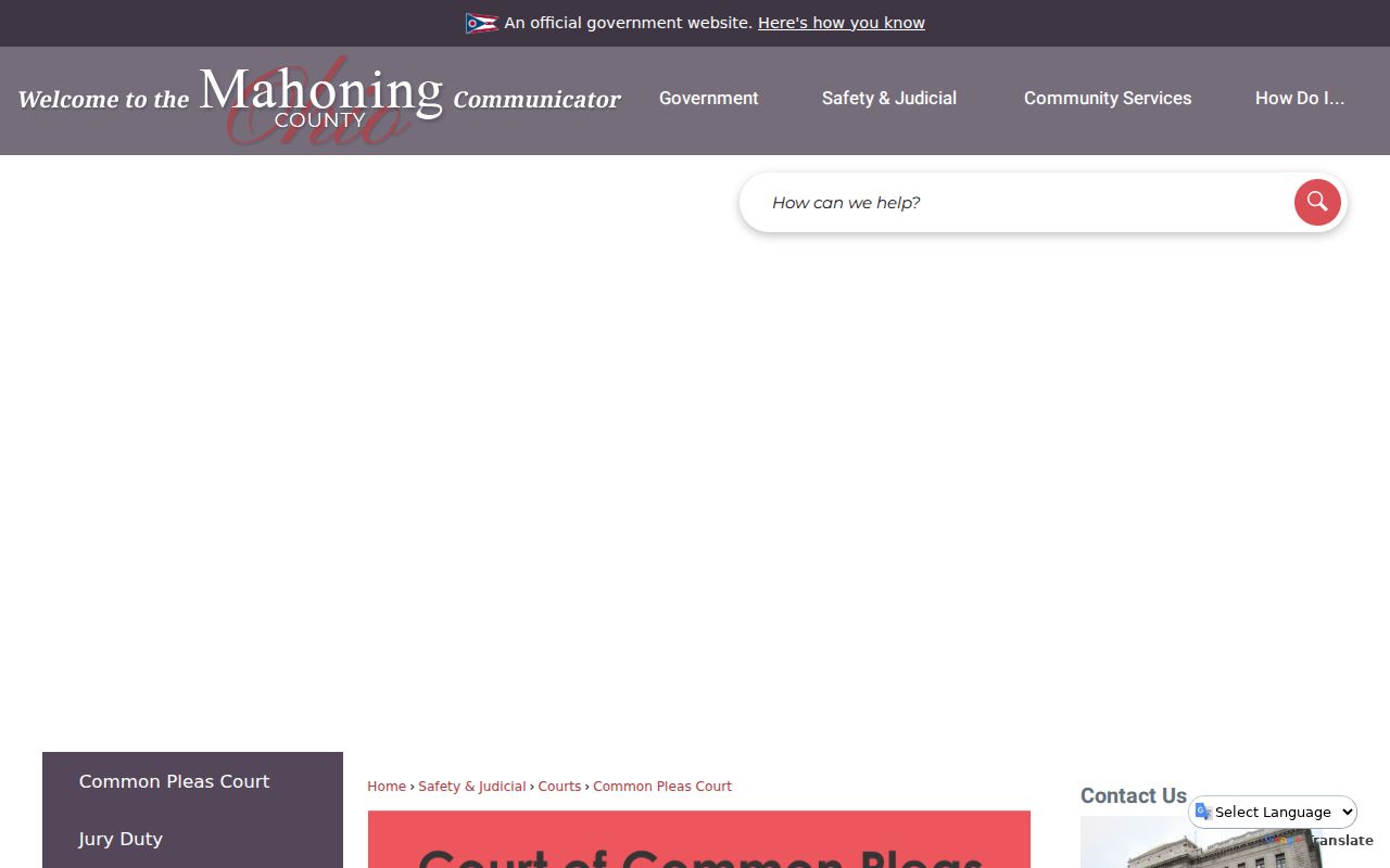 Mahoning County court docket Common Pleas court information