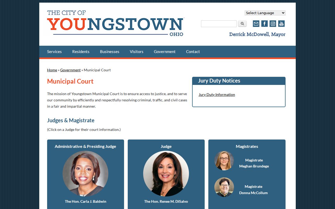 Youngstown court records municipal court access